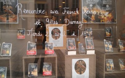 Gilles Dumay et Franck Ferric étaient hier à la Librairie Nouvelle d&rsquo;Orléans pour présenter Albin Michel Imaginaire et Le Chant mortel du soleil.