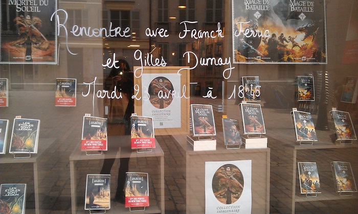 Gilles Dumay et Franck Ferric étaient hier à la Librairie Nouvelle d’Orléans pour présenter Albin Michel Imaginaire et Le Chant mortel du soleil.