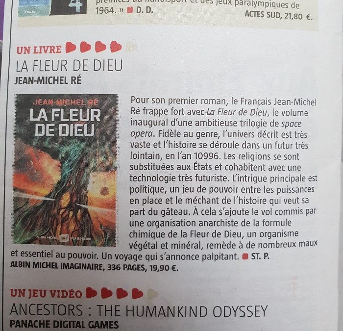 « Pour son premier roman, le français Jean-Michel Ré frappe fort avec « La Fleur de Dieu », le volume inaugural d’une ambitieuse trilogie de space opera. »