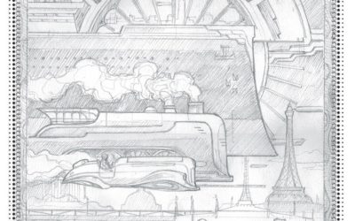 Projet de couverture des Temps ultramodernes de Laurent Genefort